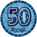 Badge Glitz Blue 50th