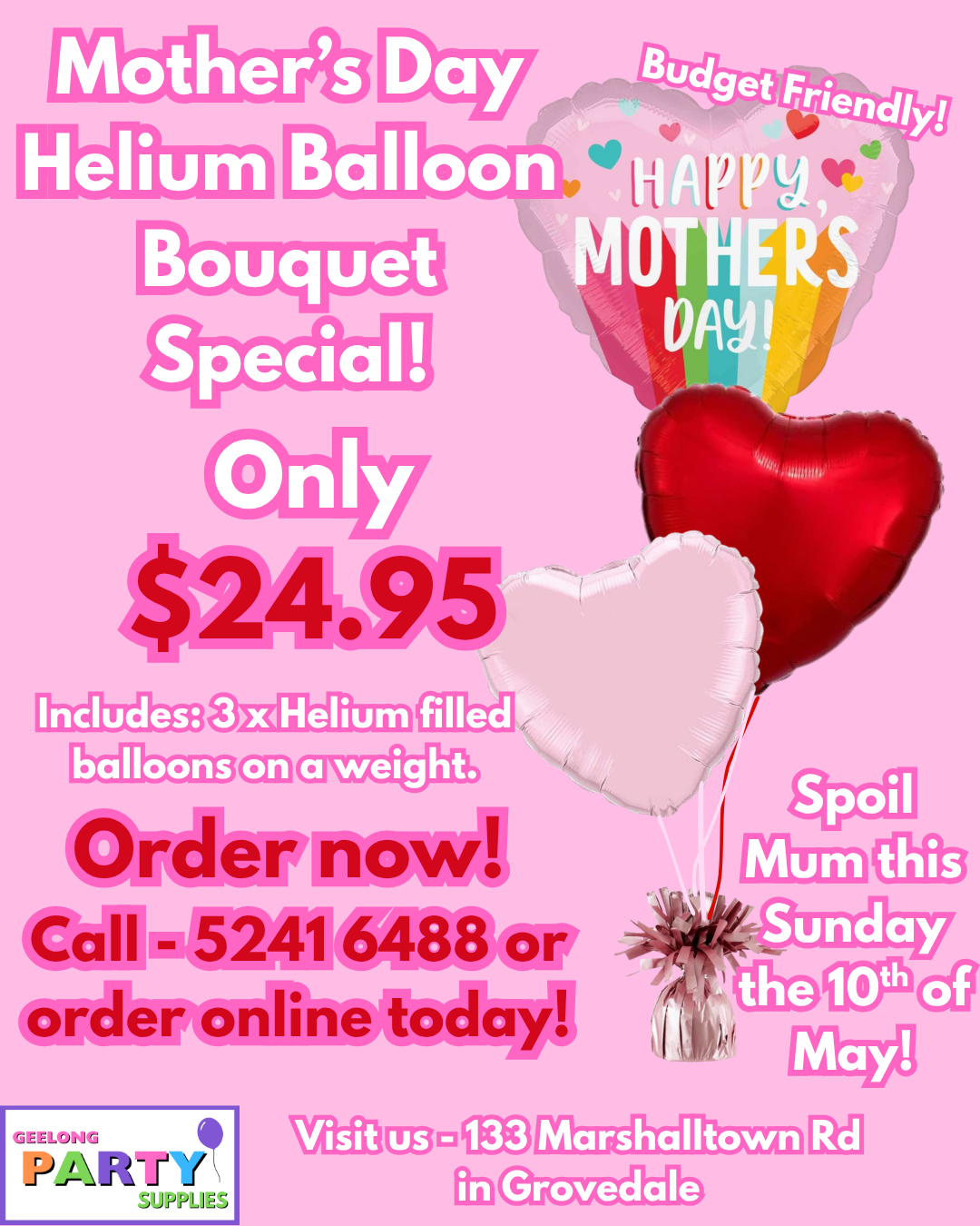 Mother's Day Helium Balloon Bouquet Special